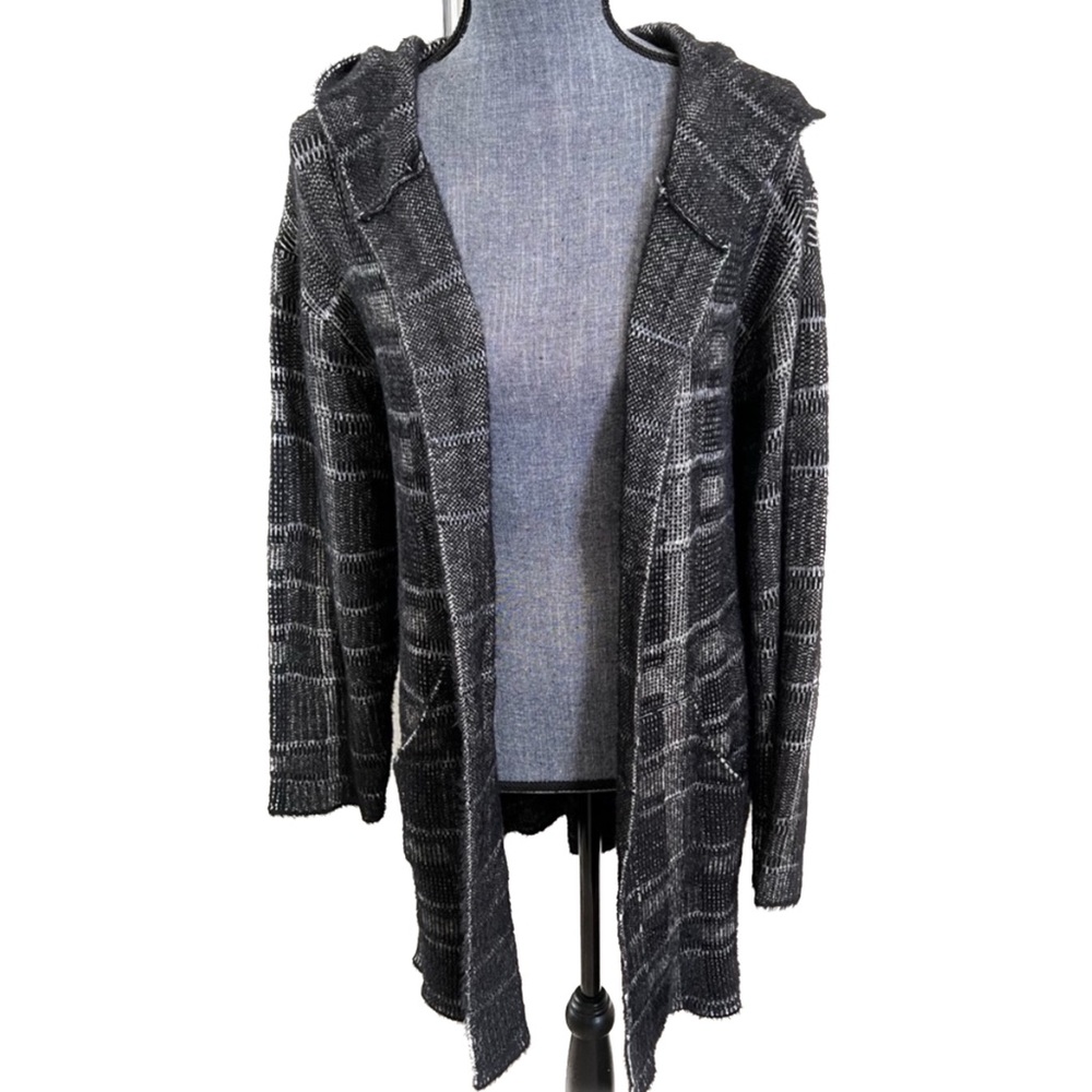 NWT Vintage Havana Hooded Plaid Duster Sweater
